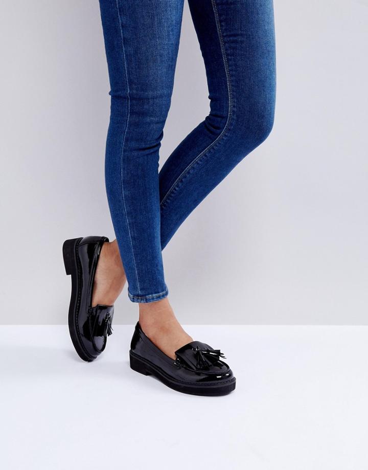 Asos Moorse Code Flat Shoes - Black