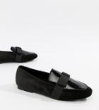 River Island Loafers With Bow Detail In Black - Black