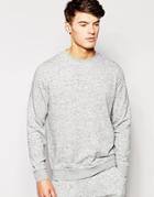 Asos Loungewear Sweatshirt With Raw Edge Detail - Gray Marl