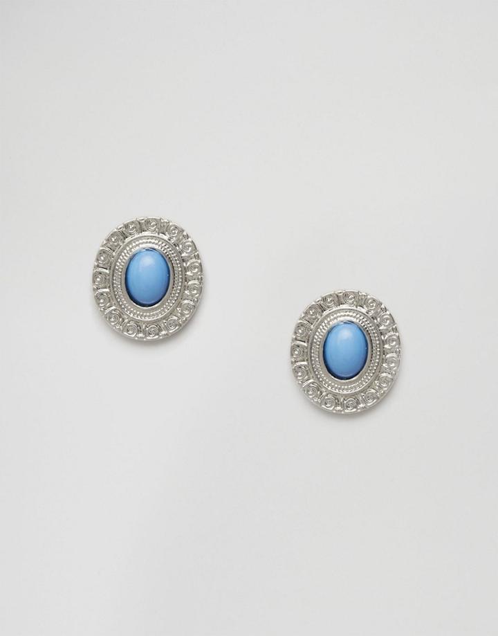 Ashiana Vintage Effect Stone Stud Earrings