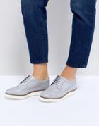 Asos Marce Leather Flat Shoes - Gray