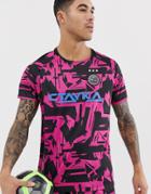 Asos 4505 Soccer Top With All Over Print And Quick Dry - Pink