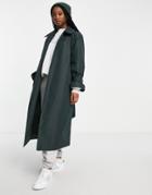 Asos Design Trench Coat In Khaki-brown