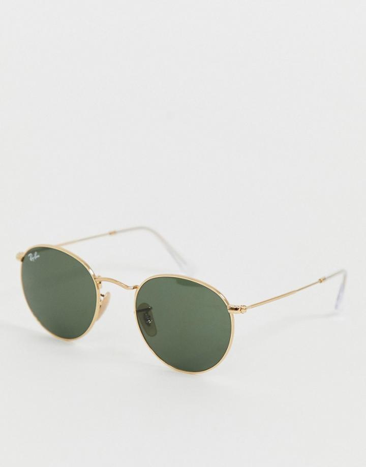 Ray-ban Round Metal Sunglasses 0rb3447 - Gold
