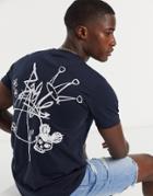 Le Breve Slogan Back Print T-shirt In Navy