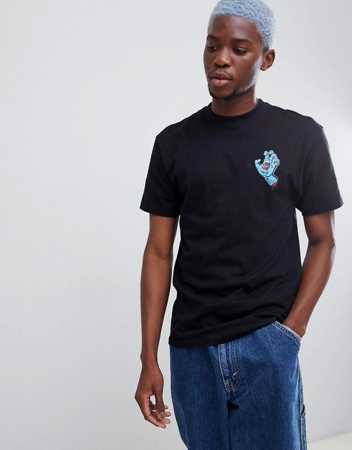 Santa Cruz Classic Hand T-shirt In Black - Black