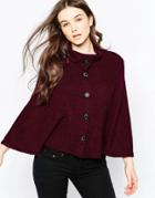 Wal G Knitted Cape - Red