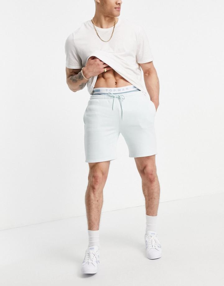 Topman Set Jersey Shorts In Blue-blues