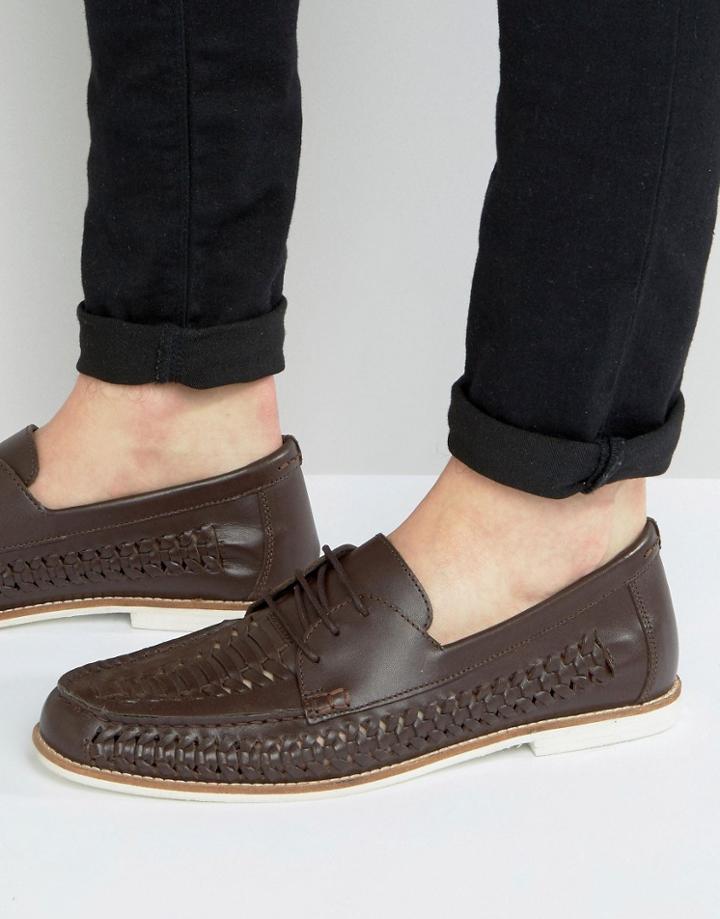 Kg By Kurt Geiger Woven Shoes In Brown Leather - Brown