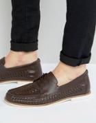 Kg By Kurt Geiger Woven Shoes In Brown Leather - Brown