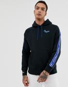 Mitchell & Ness La Lakers Logo Taped Fleece Hoodie In Black - Black
