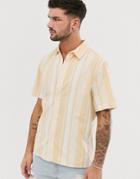 Burton Menswear Shirt With Stripes In Yellow - Yellow