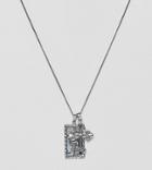 Reclaimed Vintage Inspired Sterling Silver Necklace With St Christopher And Cross Pendants Exclusive At Asos - Silver