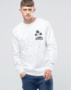 Asos Sweatshirt With Paint Speckle Print In White - White