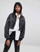 G-star Cropped High Shine Jacket - Black