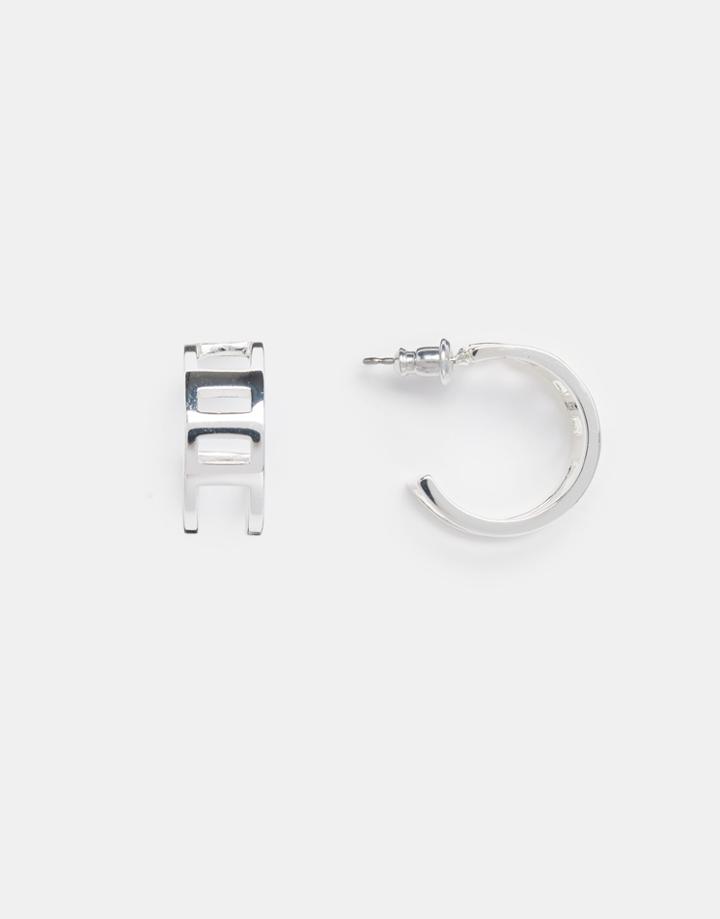 Pilgrim Silver Plated Ladder Hoop Earrings - Silver Plated
