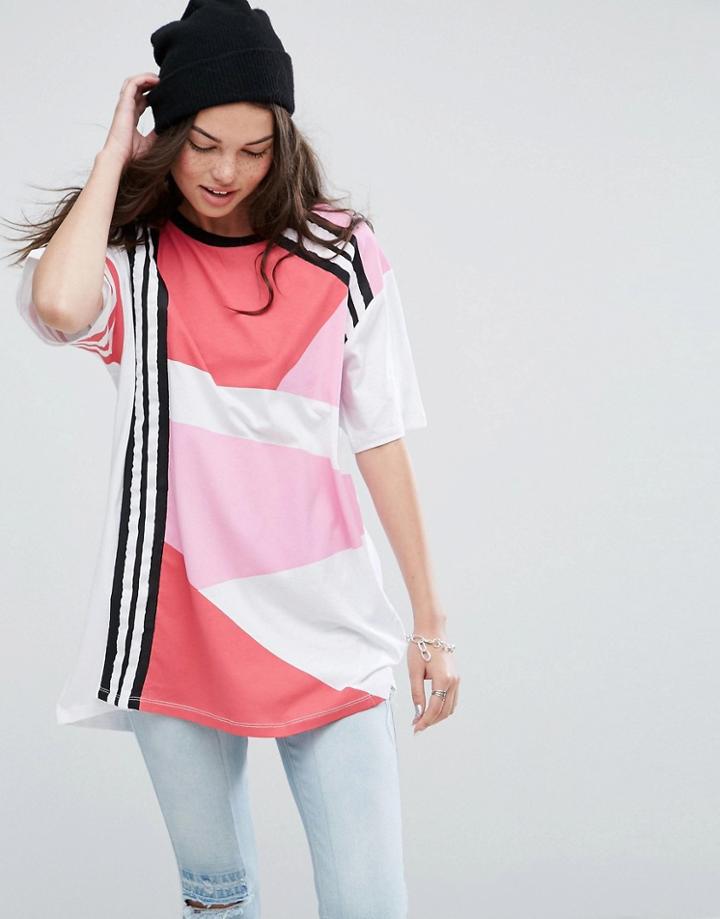 Asos Super Oversized T-shirt With Sports Blocking - Pink