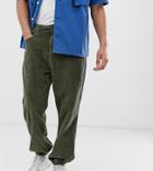 Collusion Cuffed Cord Pants-green