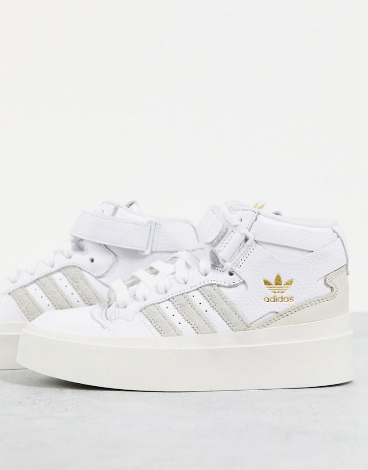 Adidas Originals Forum Bonega Mid Sneakers With Platform In Off White