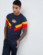 Ellesse Terria Chevron Panel T-shirt In Navy - Navy
