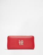 Love Moschino Leather Zip Top Purse In Red - 513 Red