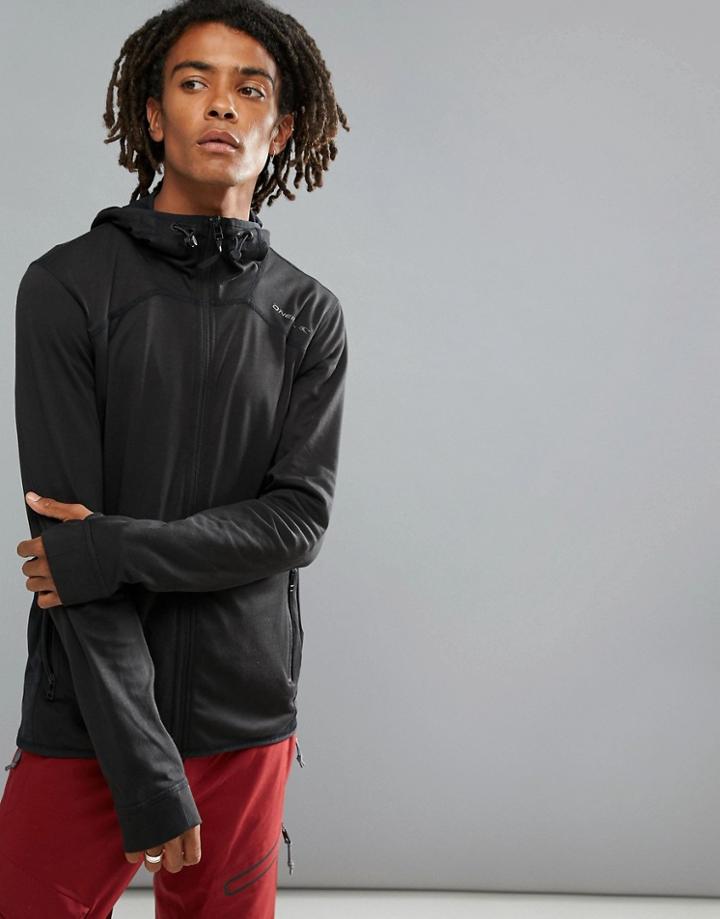 O'neill Activewear Easy Full Zip Hoodie Hyperdry In Black - Black