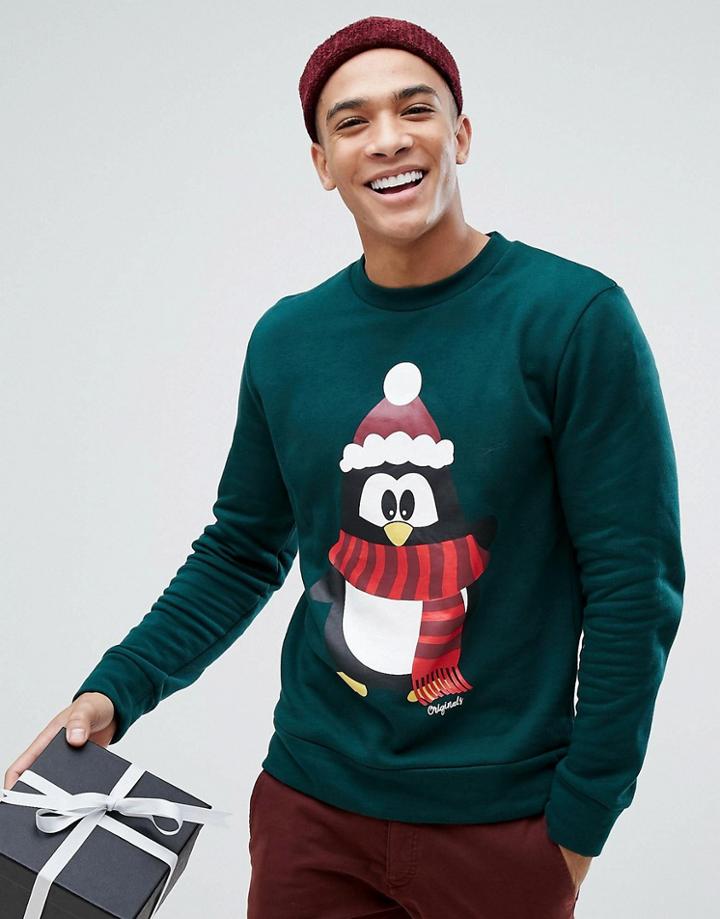 Jack & Jones Originals Holidays Sweat - Green