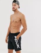 French Connection Swim Short With Logo-black