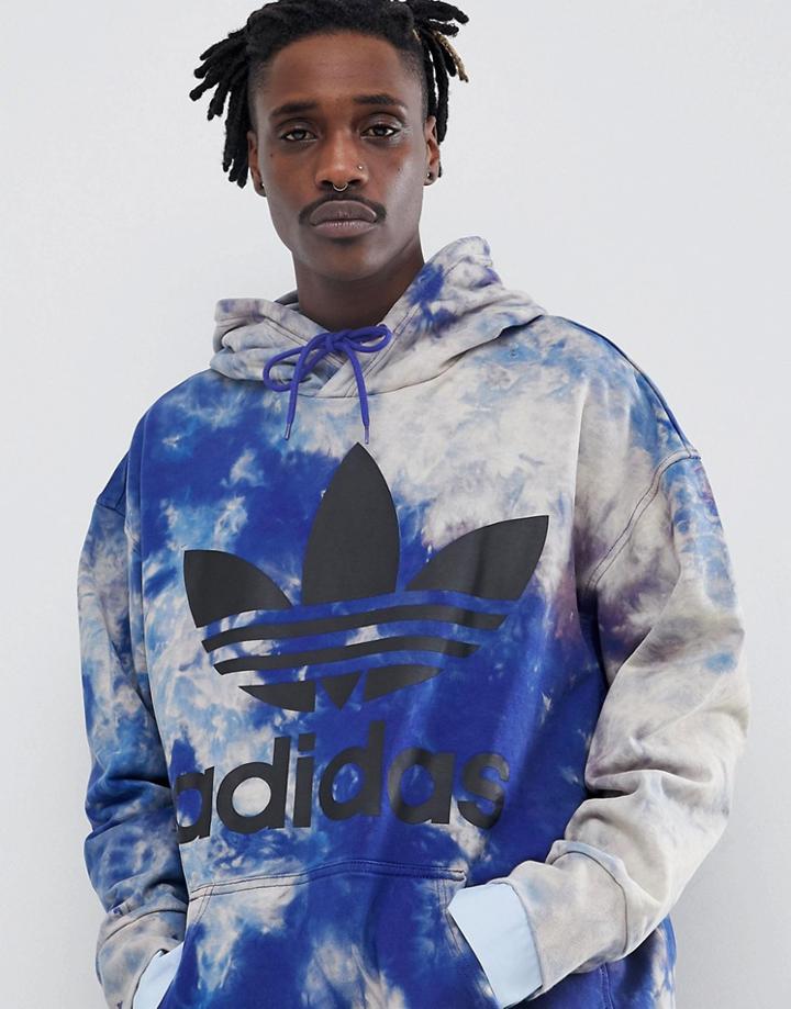 Adidas Originals Adicolor Tie-dye Hoodie In Navy Cw1337 - Navy