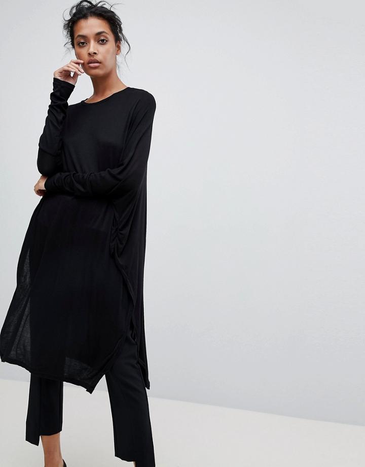 The Fifth Stop Start Midi Tunic Top - Black