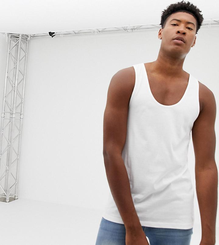 Asos Design Tall Organic Tank In White
