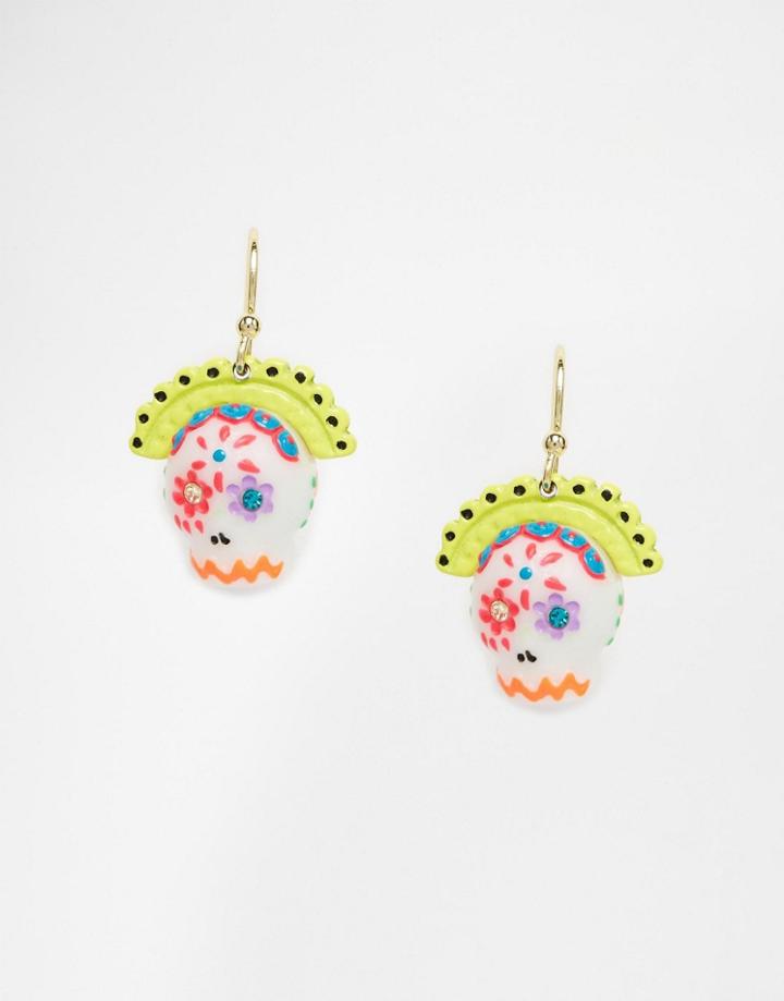 N2 By Les Nereides Colourful Skull Earrings - Multi