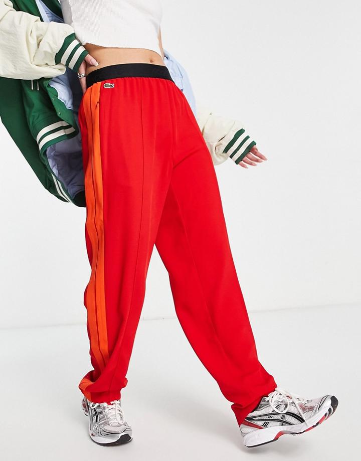 Lacoste Sporty Track Pants In Red