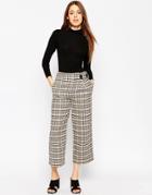 Asos Check Culotte With Button Detail - Check