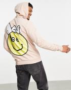Asos Design Oversized Hoodie With Snoopy Peanuts Back Print In Cream-neutral