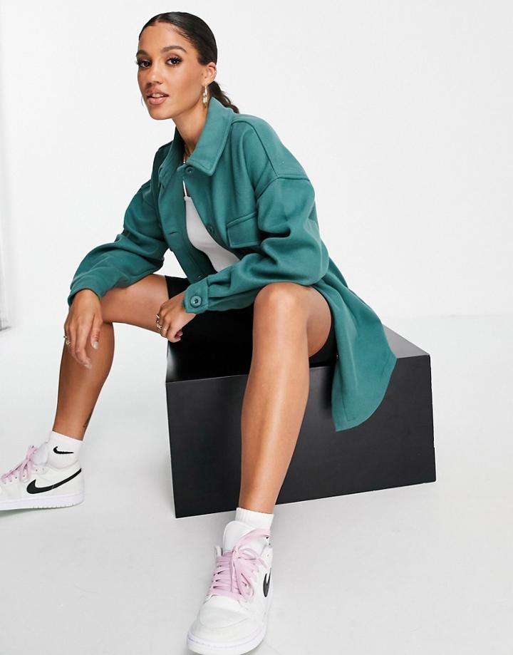 Brave Soul Wasabi Oversized Shirt Jacket-green