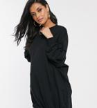 Asos Design Maternity Oversized Sweat Dress-black