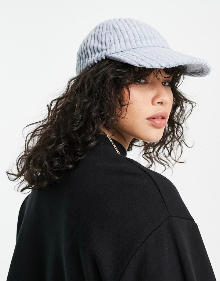 Weekday Organic Cotton Tip Cord Cap In Pale Blue