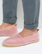 Asos Espadrilles In Pink Faux Suede With Back Pull - Pink