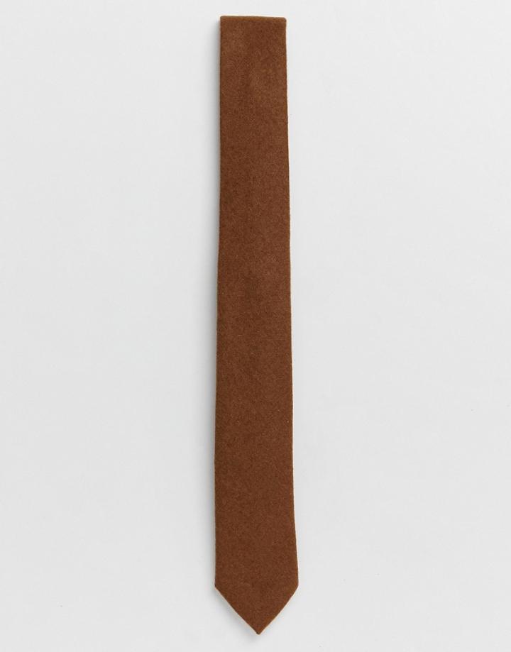 Gianni Feraud Plain Flannel Tie-brown