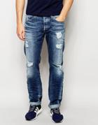 Diesel Jeans Buster 848i Regular Slim Fit Extreme Distressed Mid Wash - Mid Distressed