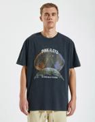 Pull & Bear Pink Floyd T-shirt In Washed Black