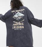 Asos Design Curve Phoenix Print Sweat Dress In Gray Acid Wash-grey