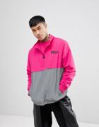 Fila Black Line Overhead Jacket With Reflective Panel In Pink