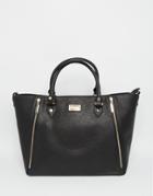 Dune Large Tote Bag With Zip Detail - All Black