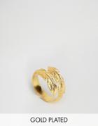 Ottoman Hands Feather Ring - Gold