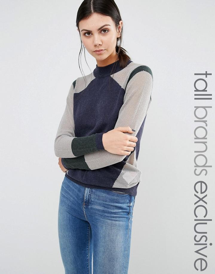Y.a.s Tall Sweater With Contrast Panels - Multi