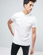 Brave Soul Polo Shirt With Chest Pocket - White