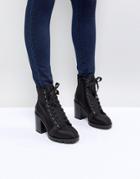 Miss Selfrdige Lace Up Block Heel Ankle Boot - Black