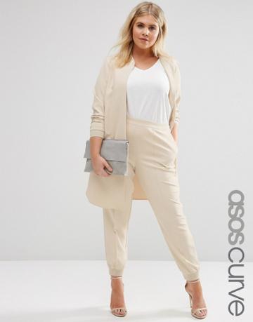 Asos Curve Luxe Tailored Jogger - Cream